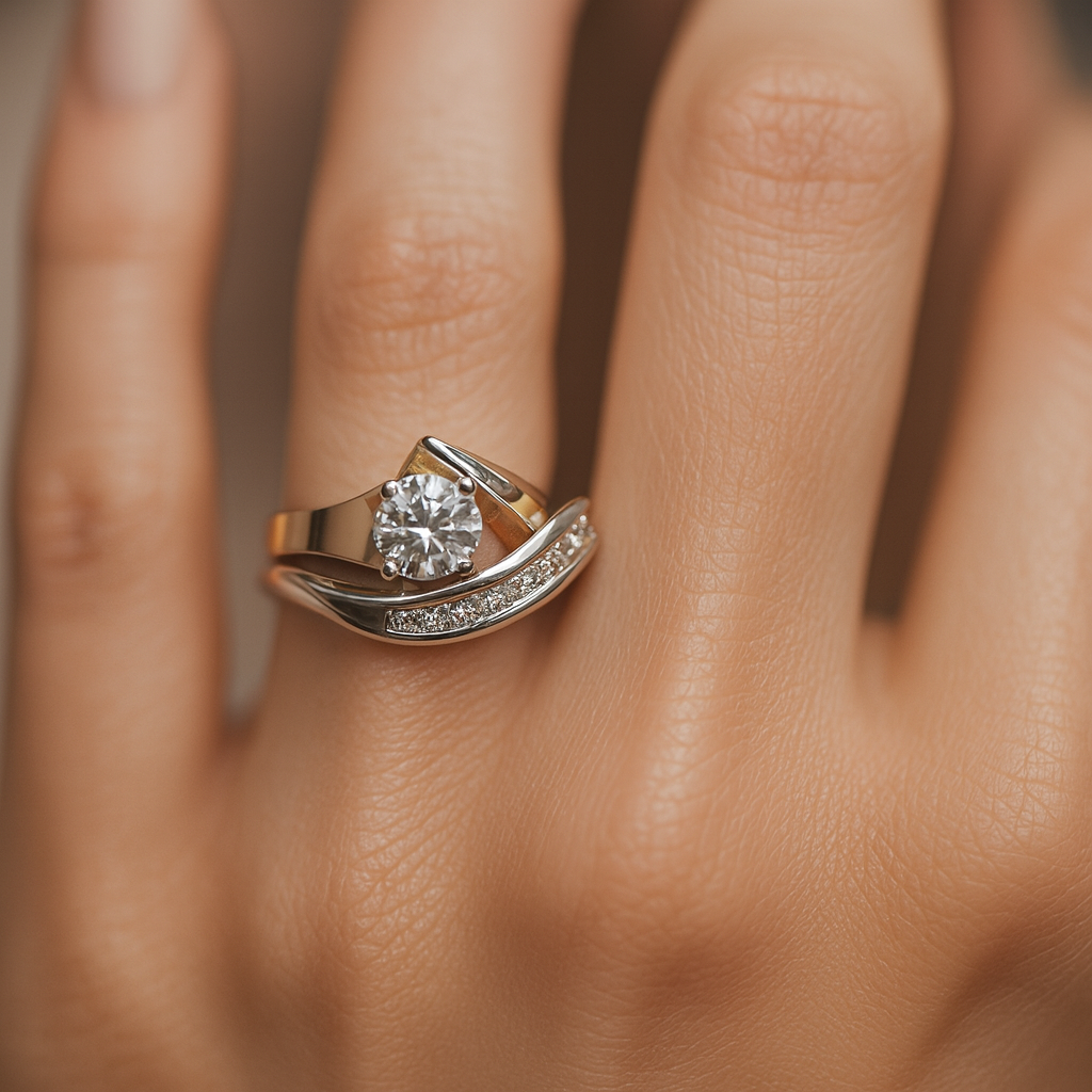 Karolina - Vintage Zirkonring i Guld och Silver