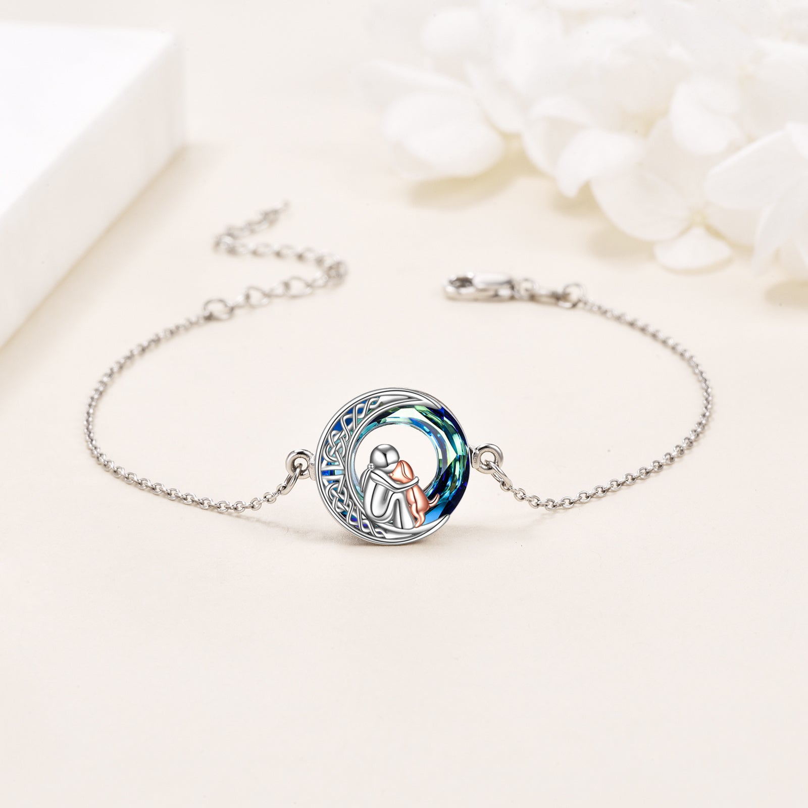 Justerbart hundhalsbandarmband i sterling silver