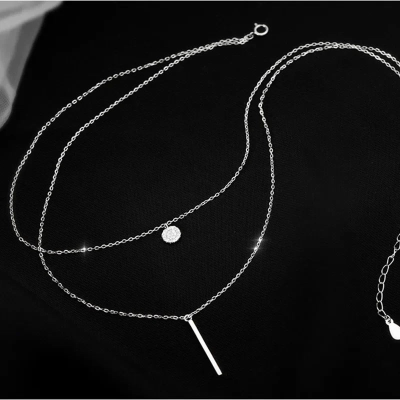 Dubbellager Halsband i Sterling Silver
