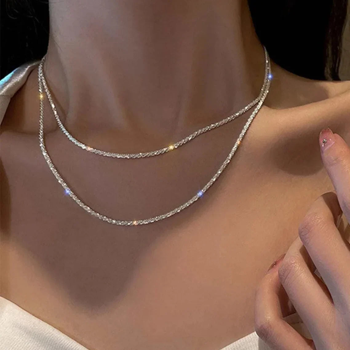 Double Lager Crystal Necklace