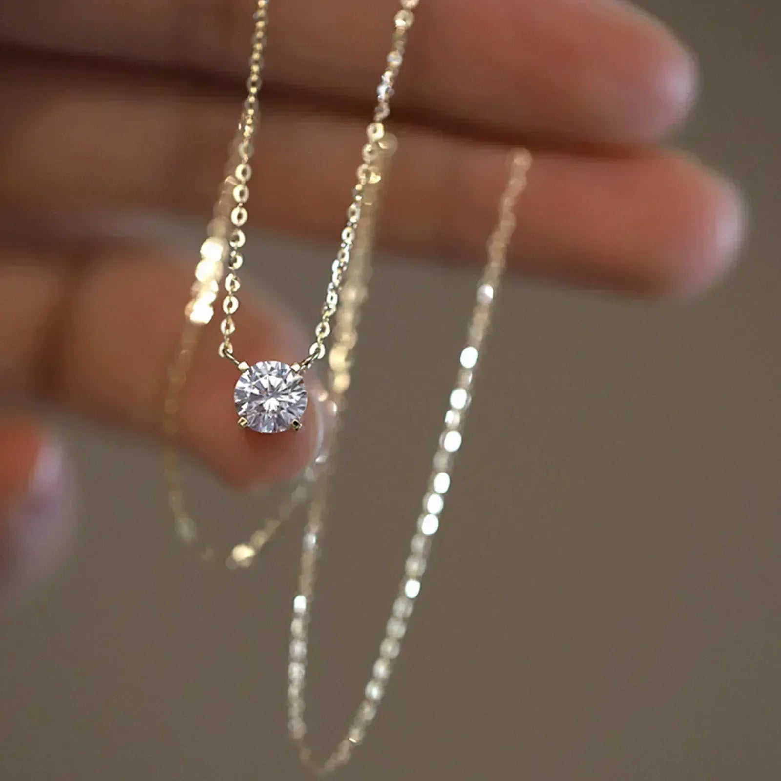 Rafaela - Zirkonhalsband i 18K guld och 925 silver