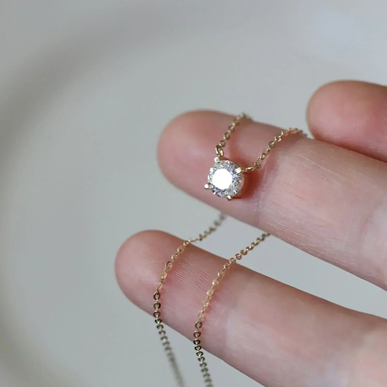 Rafaela - Zirkonhalsband i 18K guld och 925 silver
