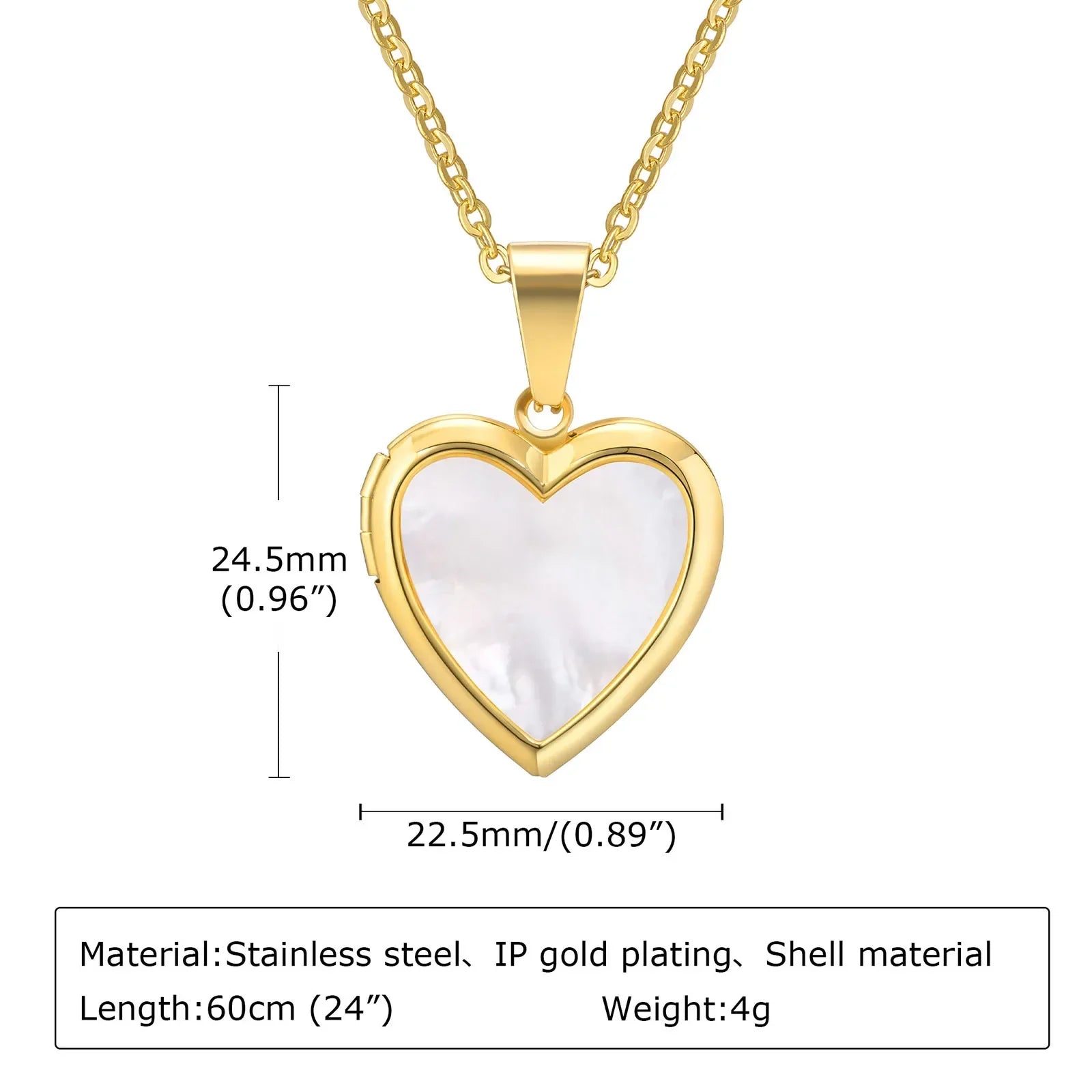 Elegant Hjärta Foto Locket i Rostfritt Stål