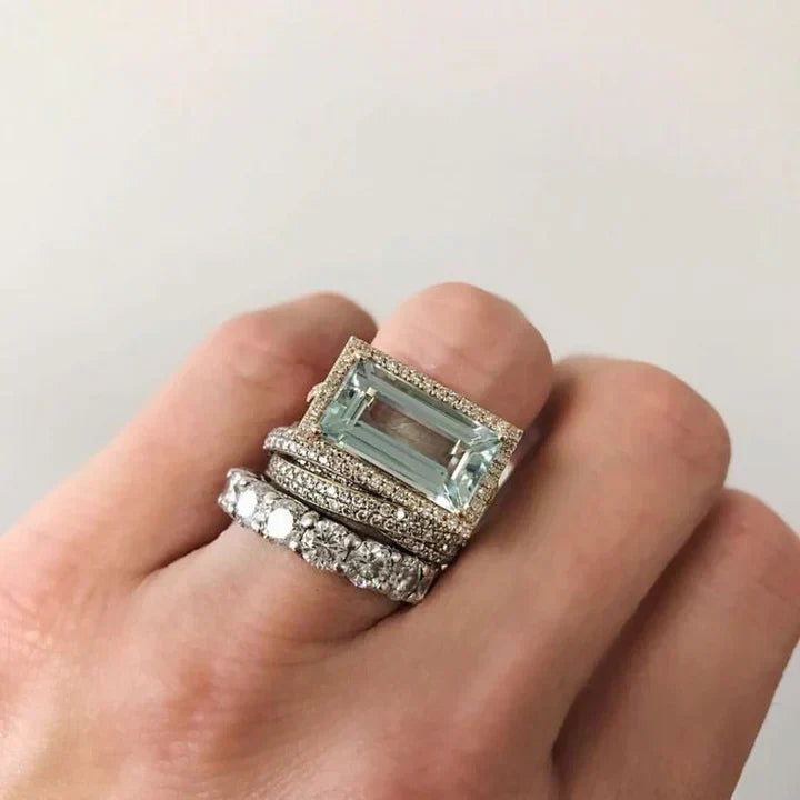 Gabrielle - Vintage ring i turkos glas