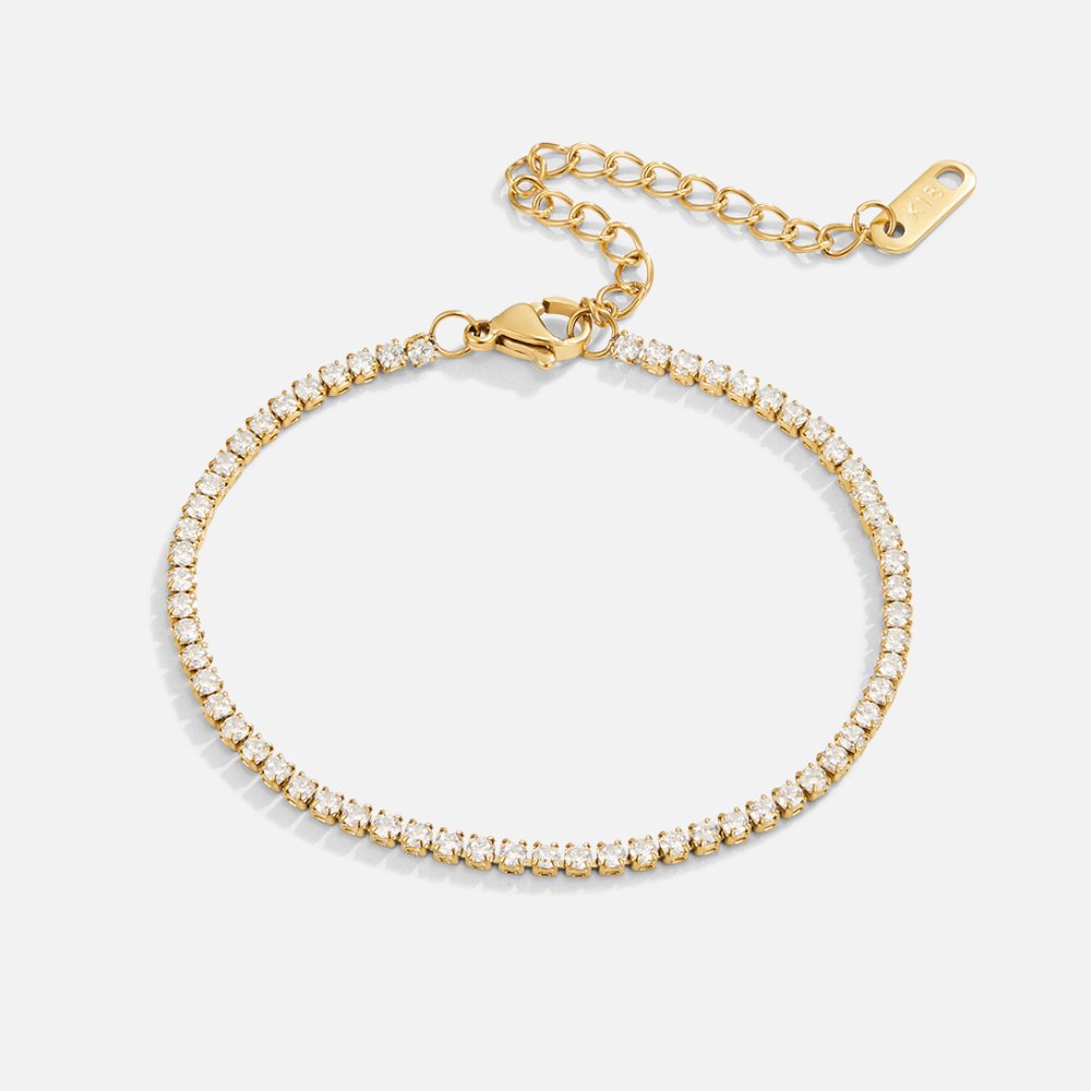 Kordelie guld tennisarmband