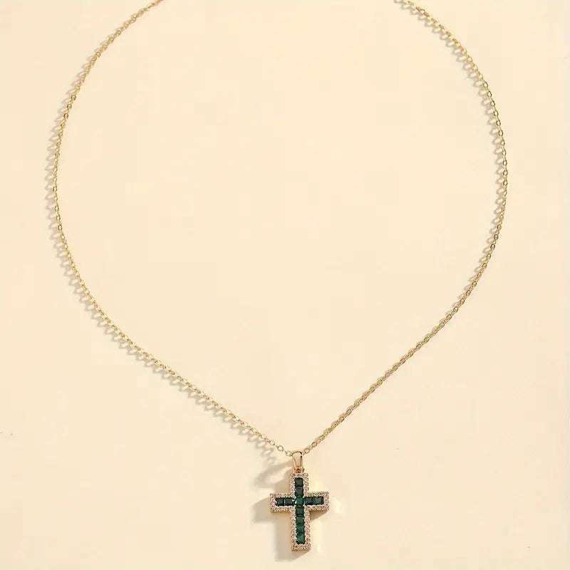 Halsband med Hängande Kors Esmeralda Solén - Guld