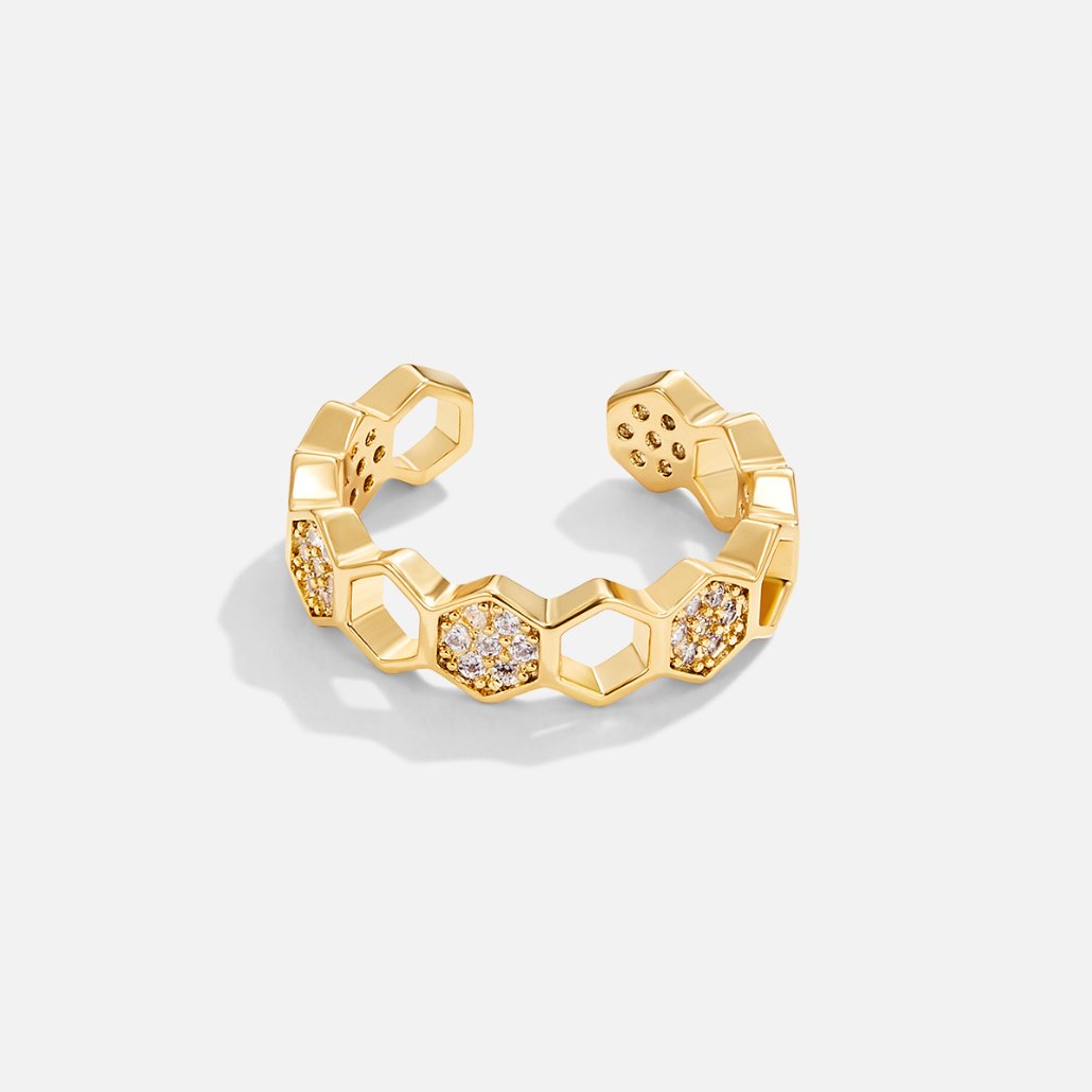 Frederike – Guld ring med silverdetalj.