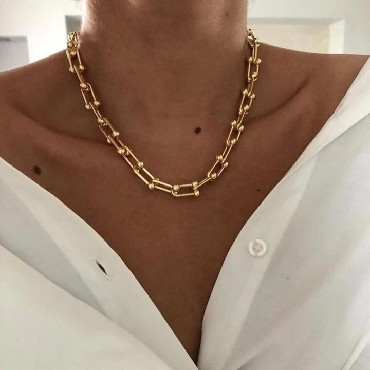 Alexandra - Exklusiv kedja halsband i guld