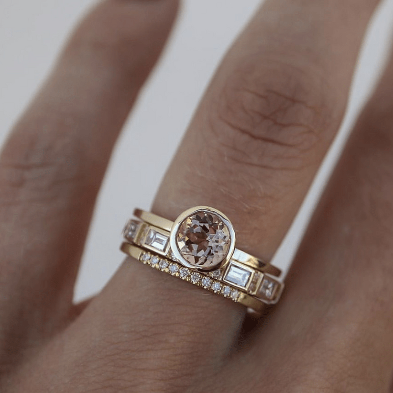 Colette - Ringset med guldkrystal