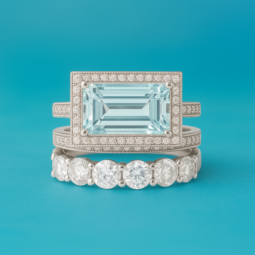 Gabrielle - Vintage ring av turkos glas