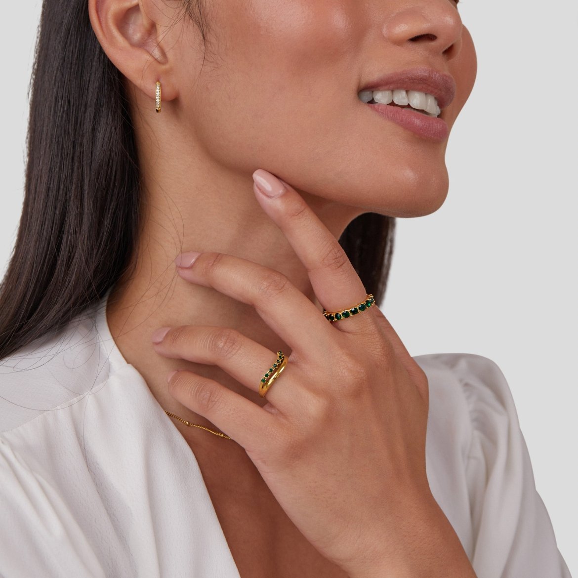 Elisa – Guld ring med en tunn dubbel rad.