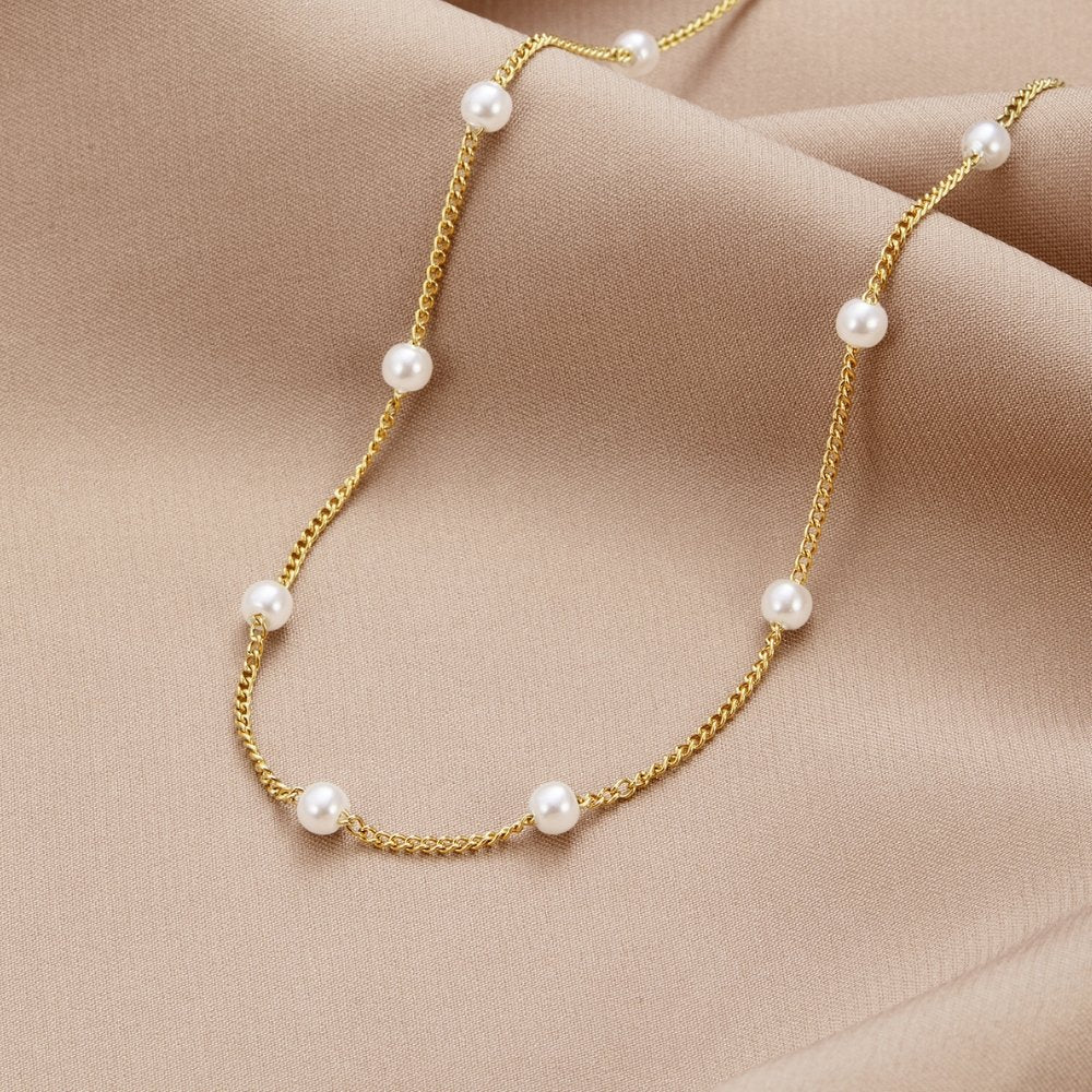 Perlbesatt Kedja Halsband