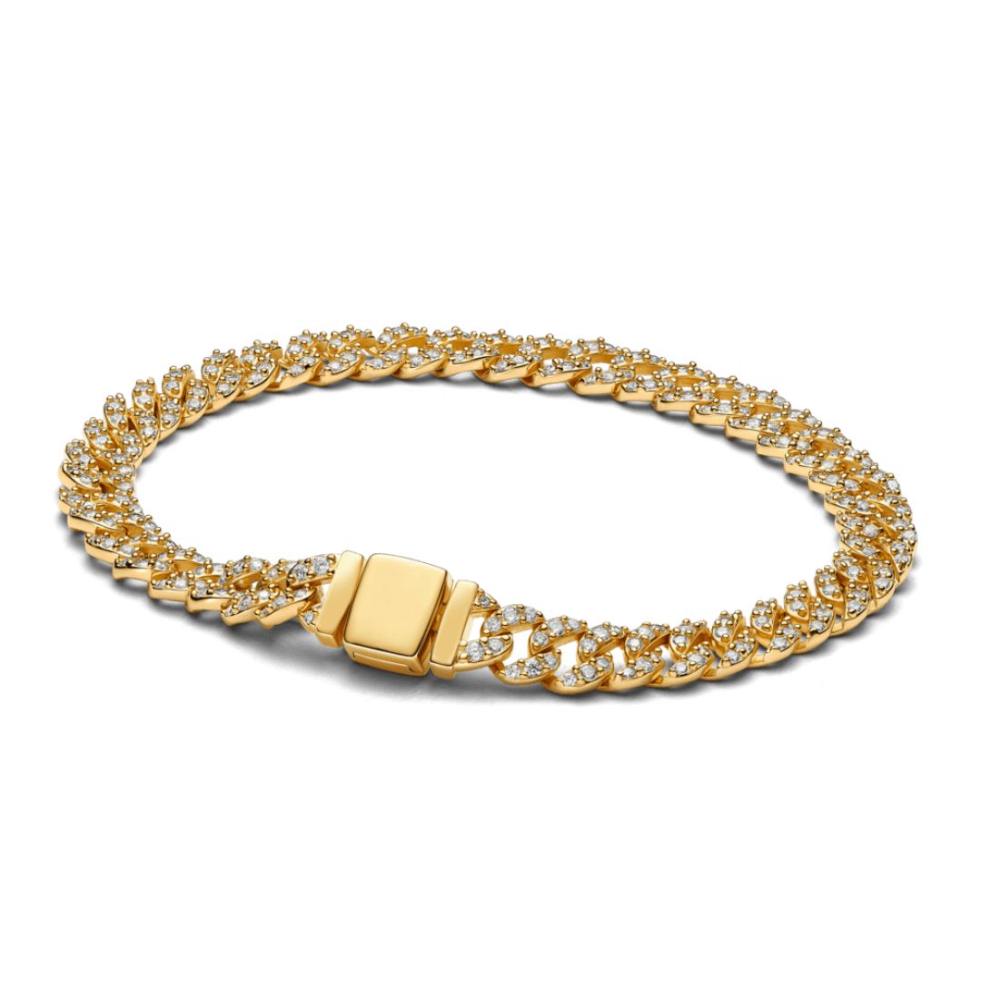 Tidlöst Paved Guld Kubanskt Armband