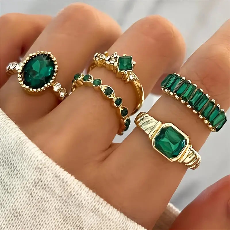 Samling av Fantastiska Smaragd Ringar Zarina - Guld