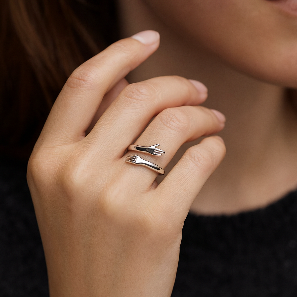 Sten - Justerbar ring i silver Cuddle