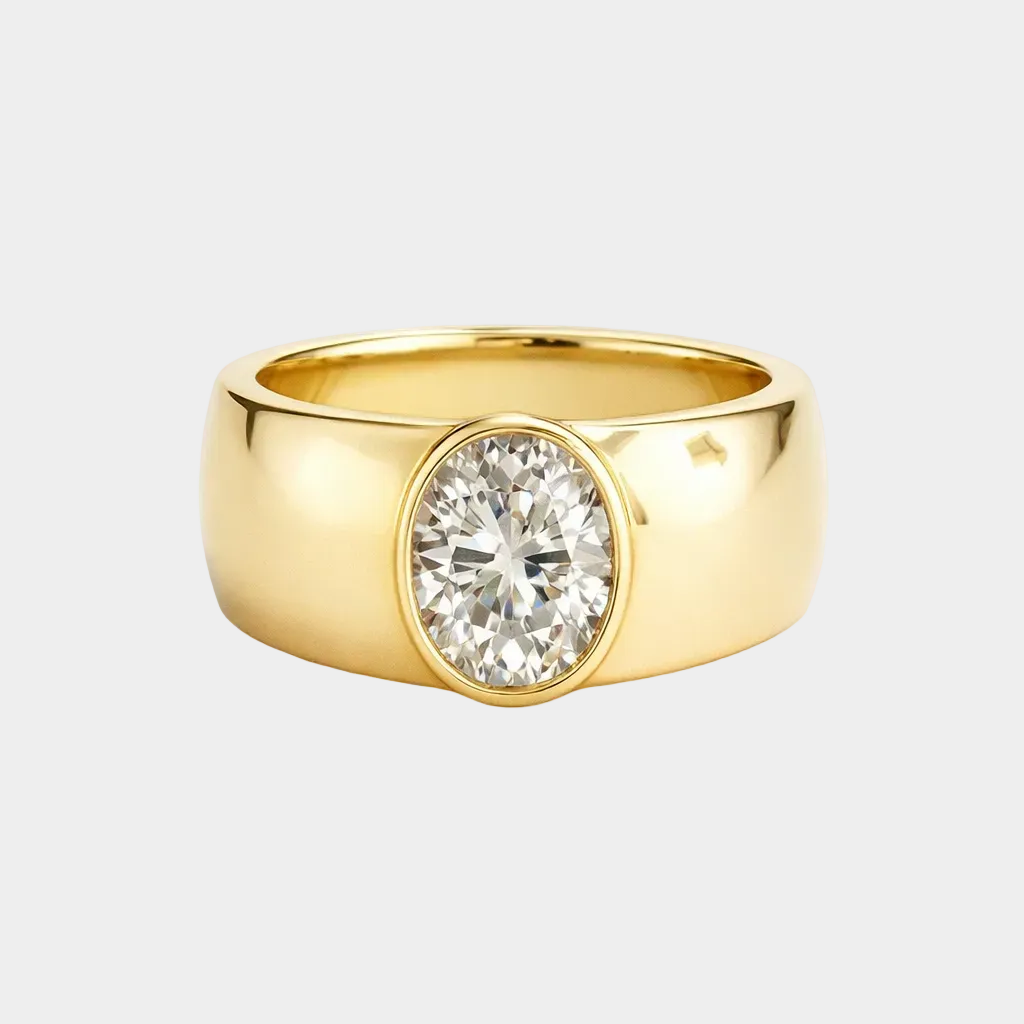 Vintage guld ring med zirkon