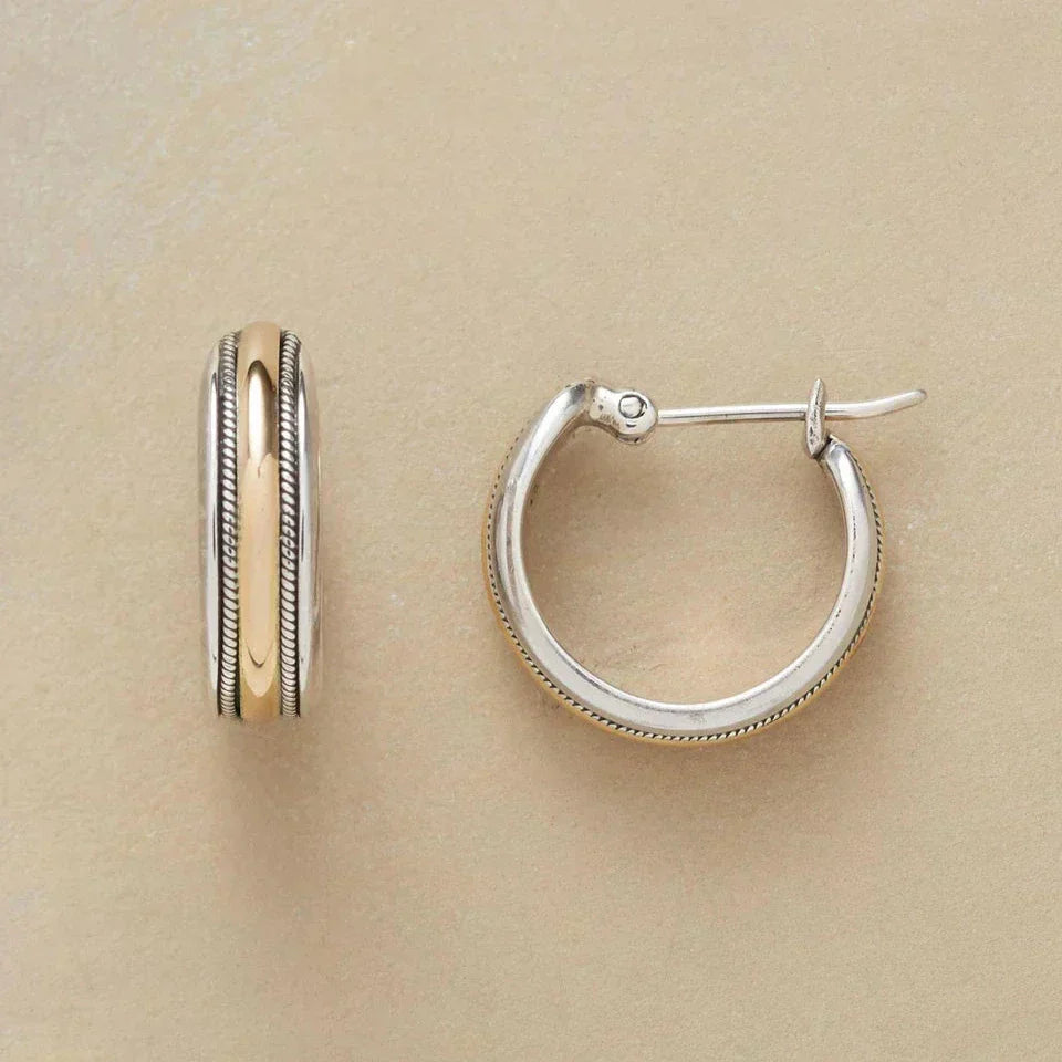 Mia - Silverörhängen med Gyllene Linje Vintage