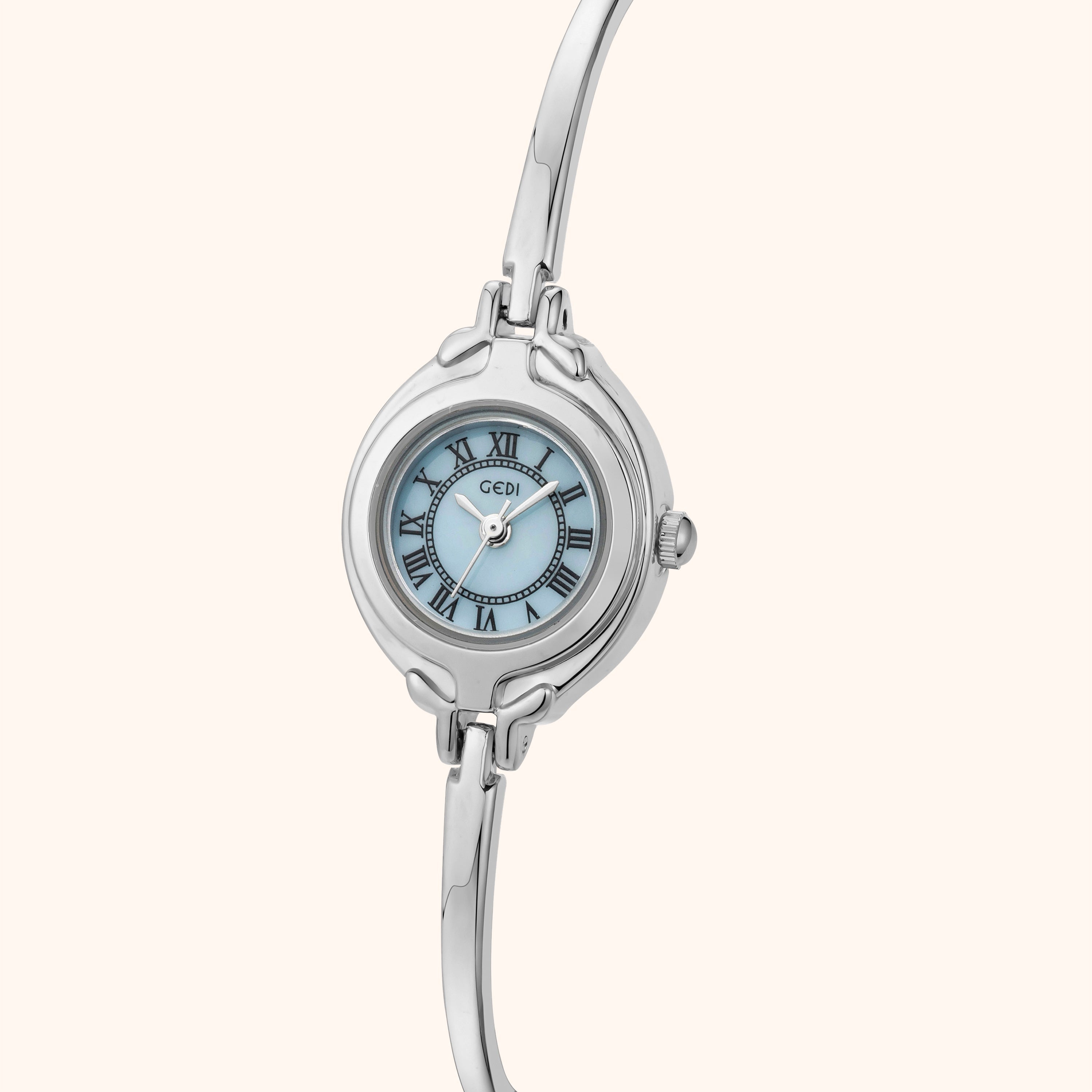 Blått Silver Armbandsur