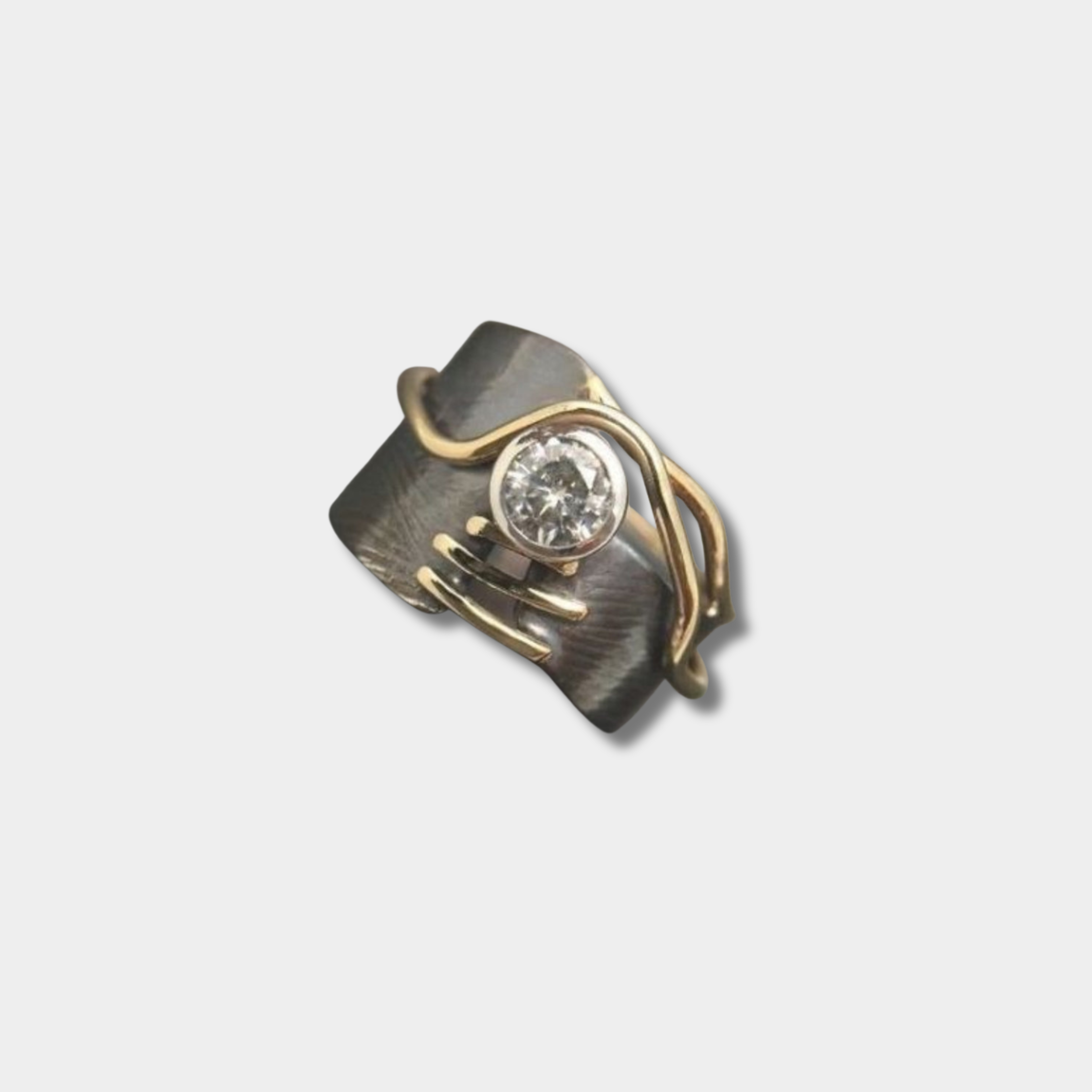 Laura - Vintage Ring i Mörkt Silver med Zirkon