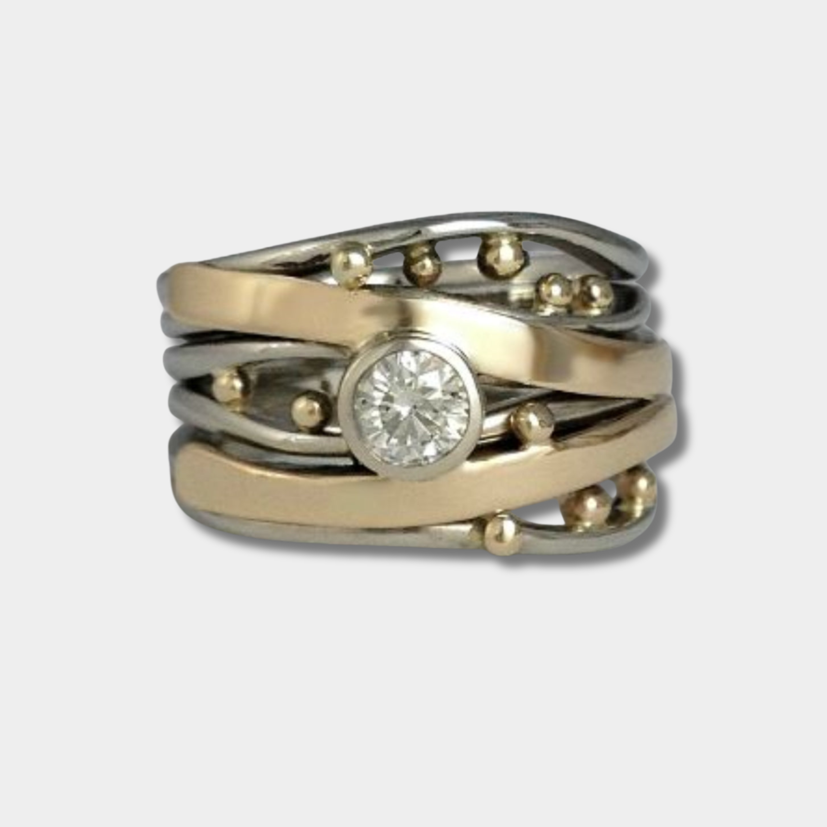 Štěpánka - Vintage guld ring med inbyggd zirkonia