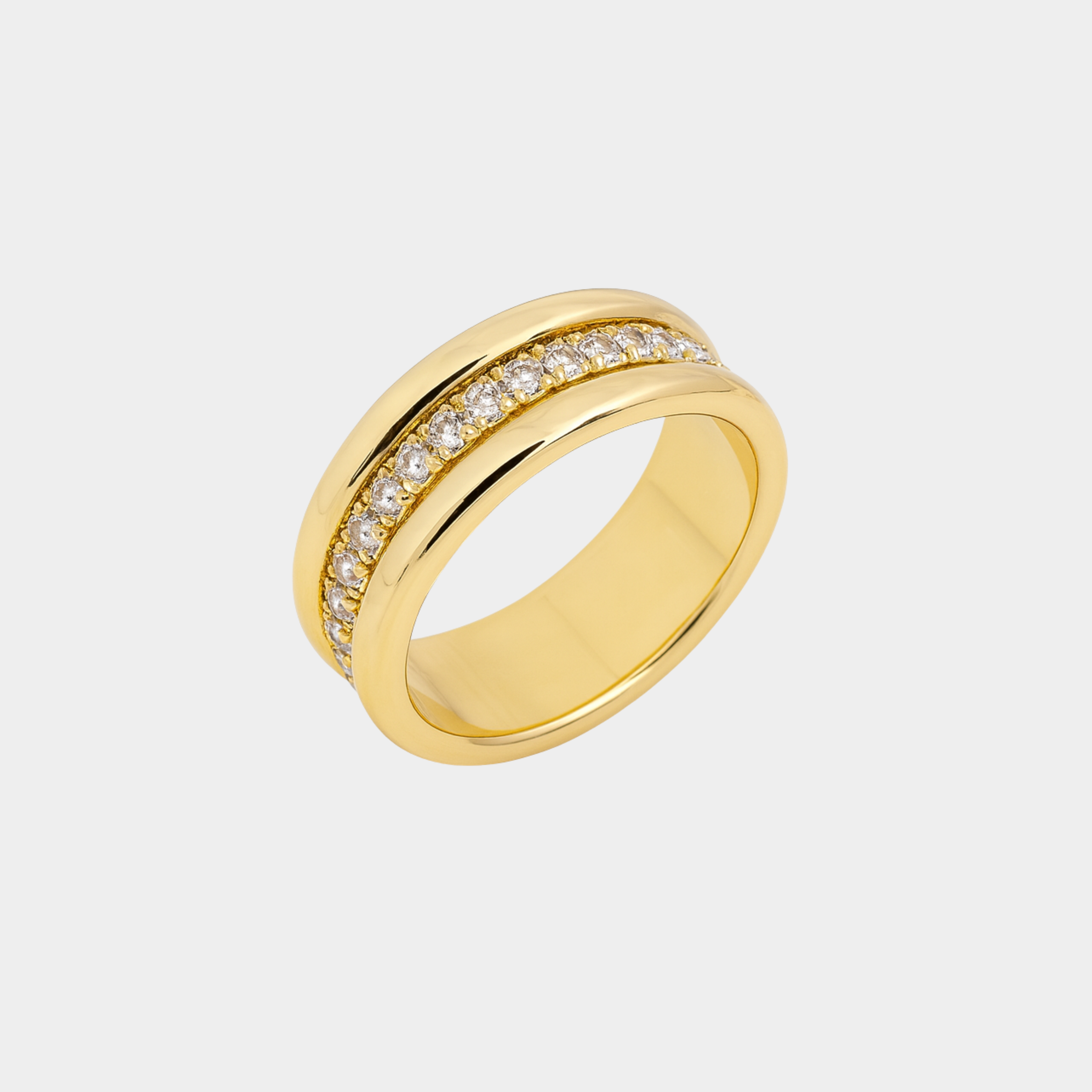 Elegant zirkonring med dubbel insättning