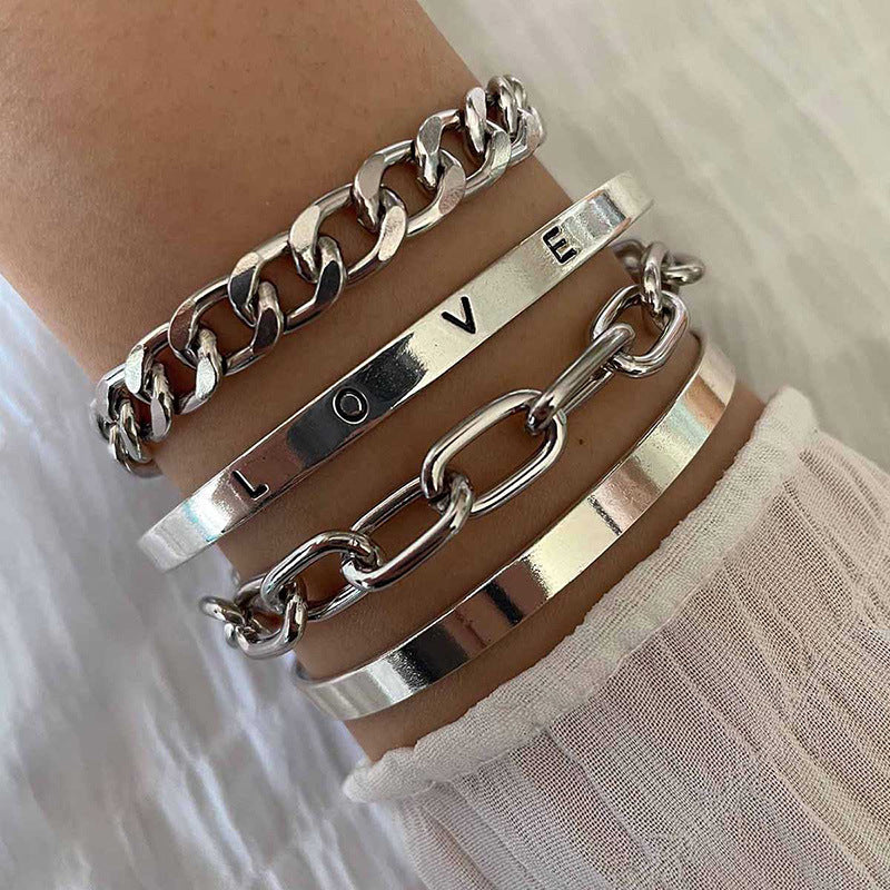 Elain Mercer Armbandset - Vitt guld