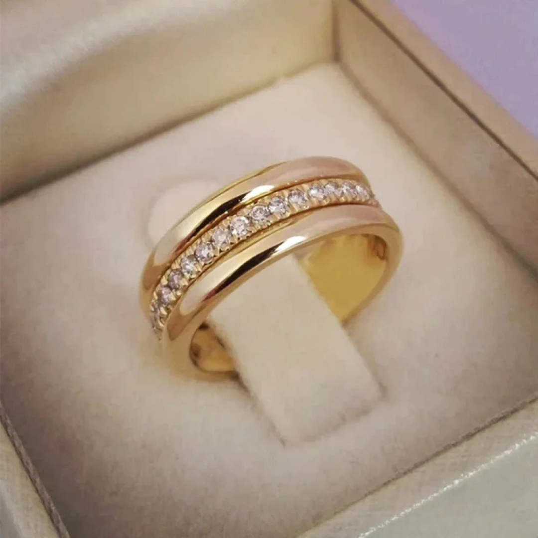 Elegant zirkonring med dubbel insättning