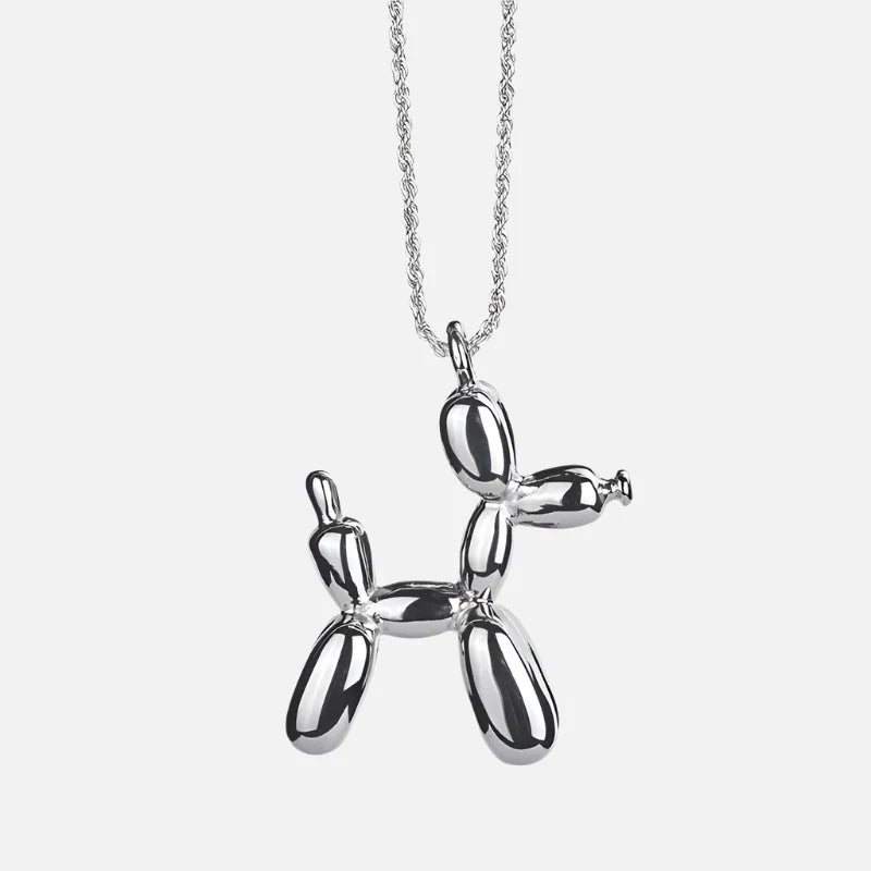 Gold-Plated Balloon Dog Pendant Necklace