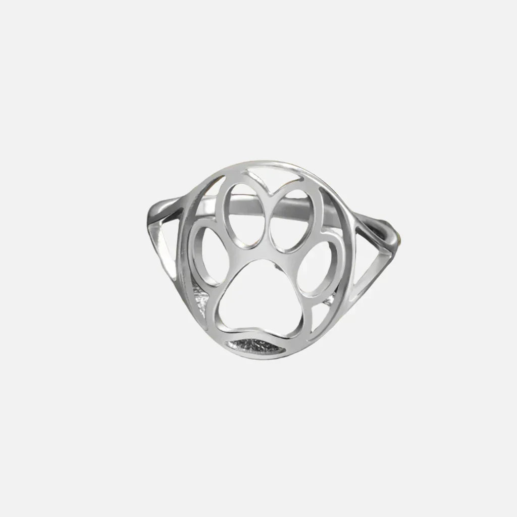 Öppen Paw Ring i Rostfritt Stål – Elegant och Lättviktig
