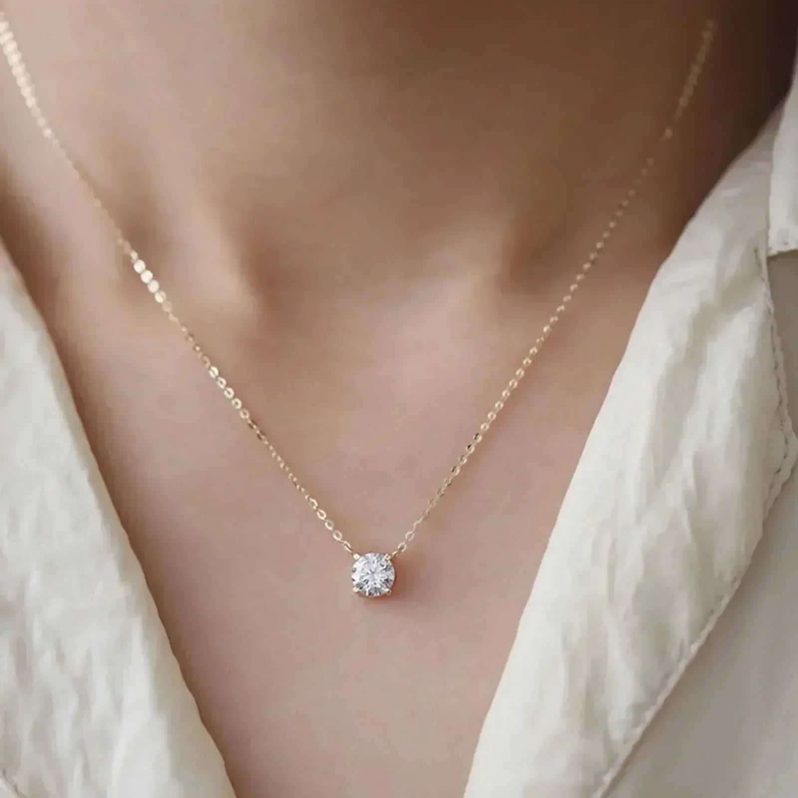 Rafaela - Halsband av zirkon, förgyllt med 18K