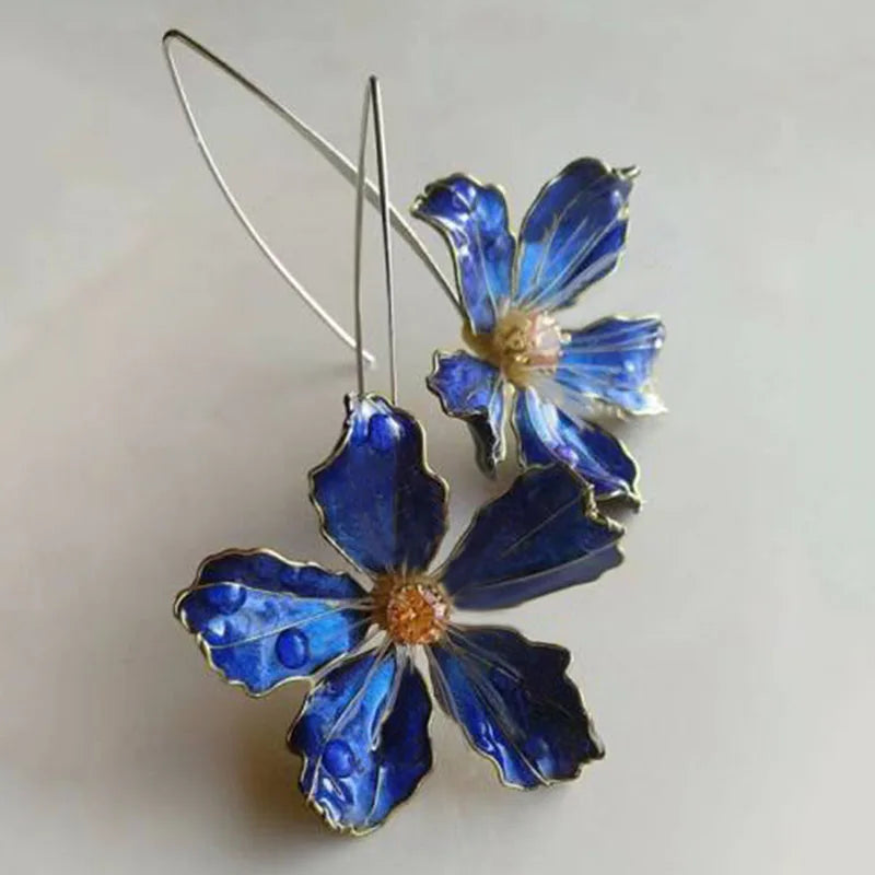 Blå Blomörhängen