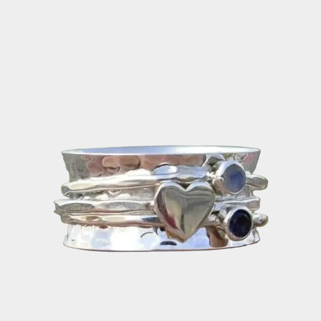 Silverring med Snurrande Hjärta
