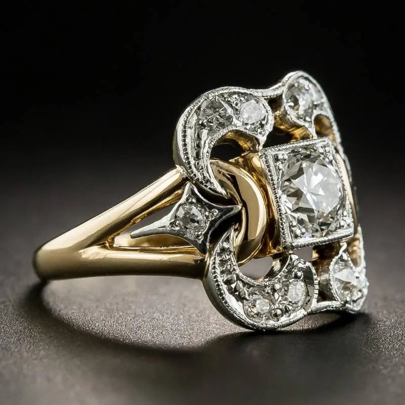 Margaret - Vintage Ring av Zirkon med Guldplätering