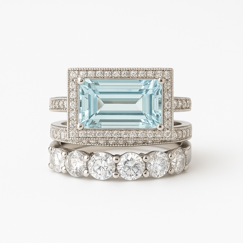 Gabrielle - Vintage ring i turkos glas