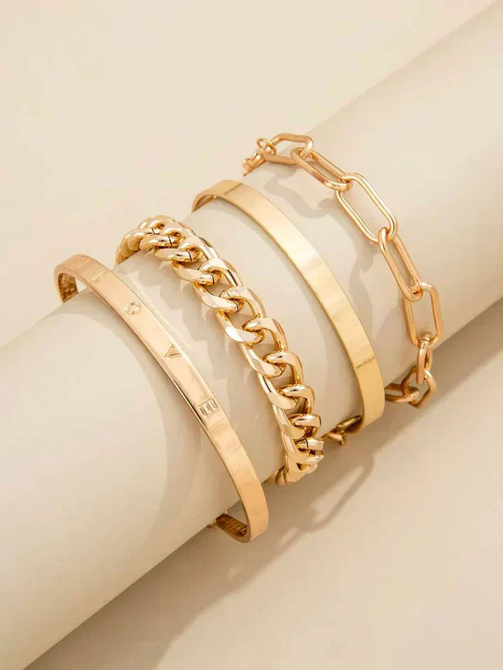 Elain Mercer Armbandset - Vitt guld